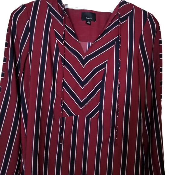 Lumiere Striped Pull Over Blouse Large - Picture 3 of 7